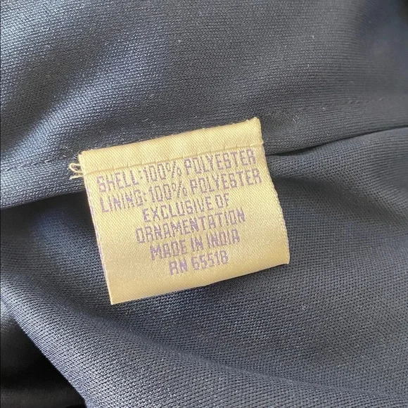 Patra Midnight Blue Long Sleeve sheer & sequin dress size 14 - Picture 12 of 12